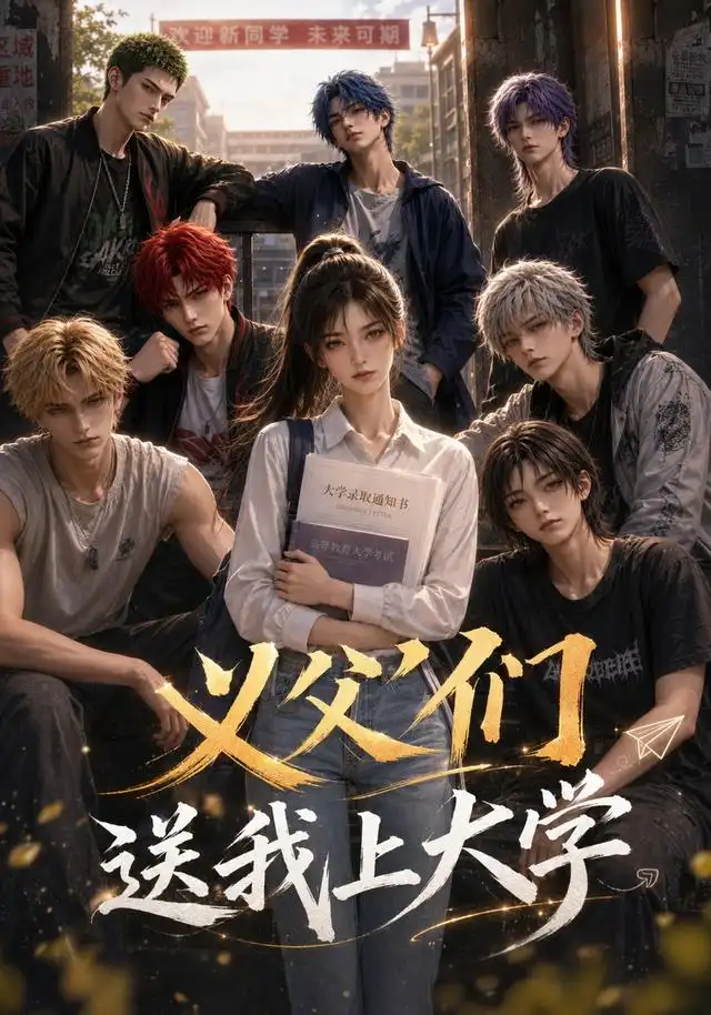 义父们送我上大学（77集）AI短剧