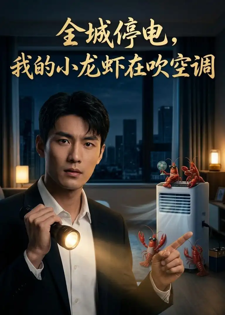 全城停电我的小龙虾在吹空调（48集）AI短剧