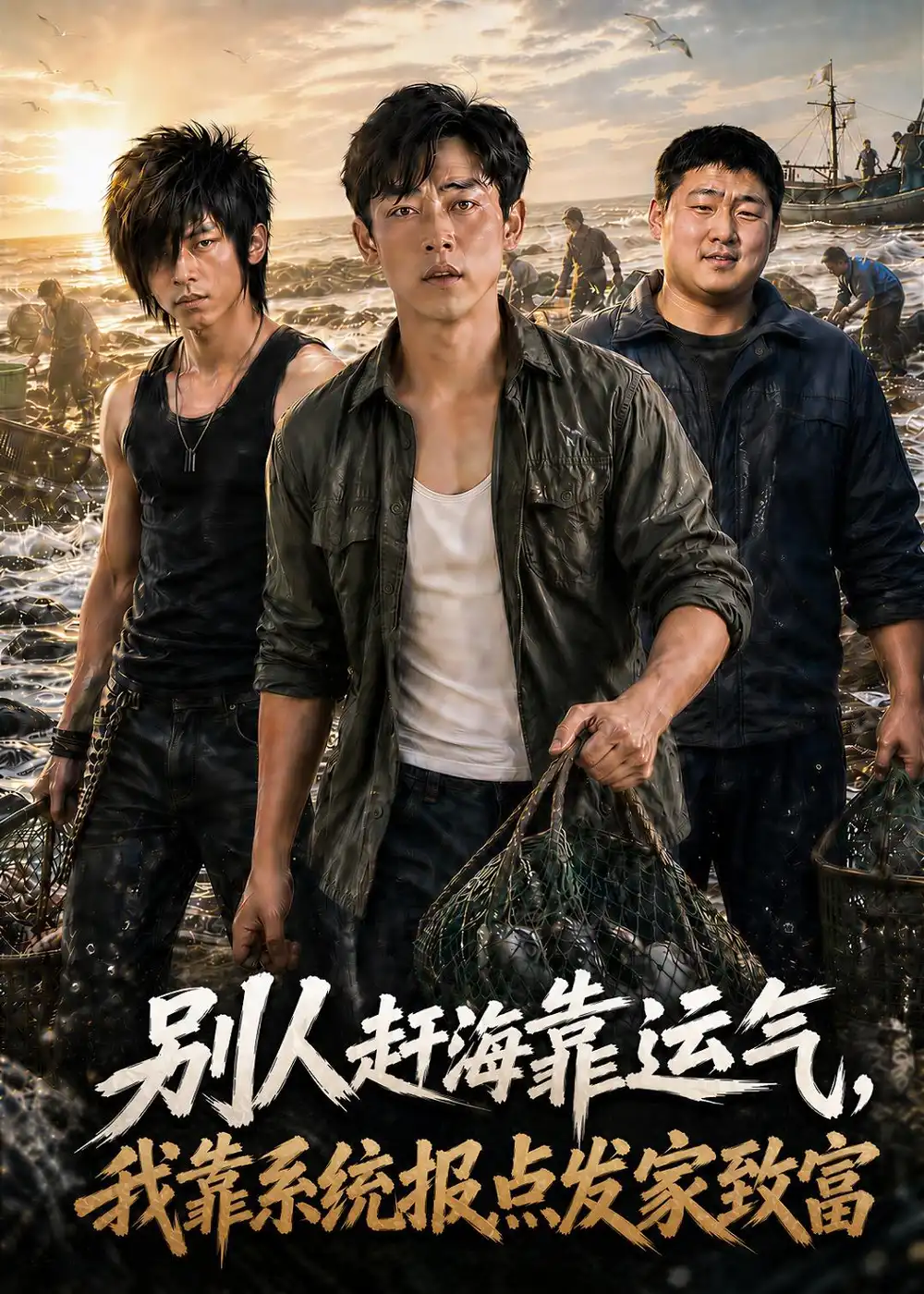 别人赶海靠运气我靠系统报点发家致富（80集）AI短剧