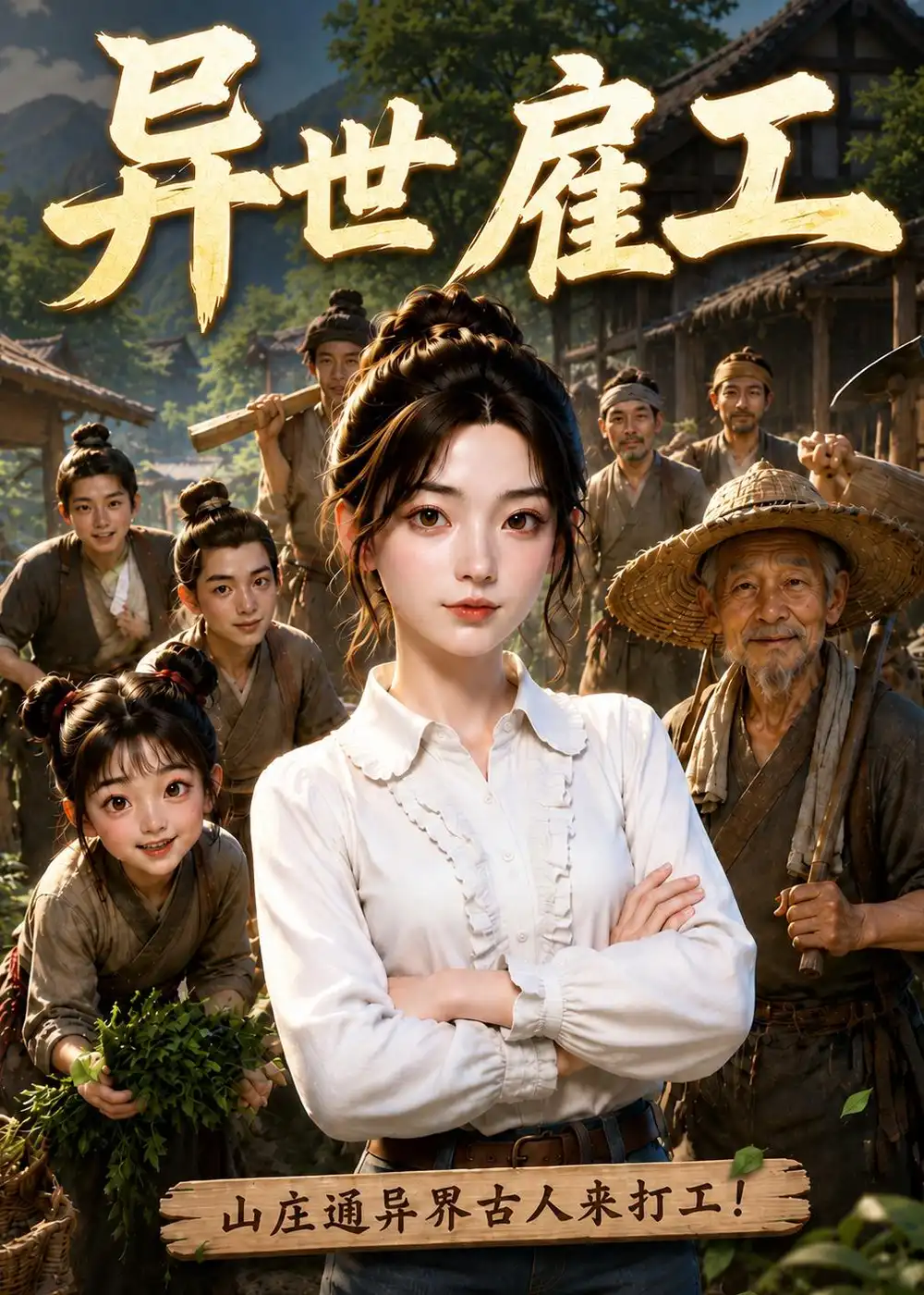 异世雇工山庄通异界古人来打工（68集）AI短剧