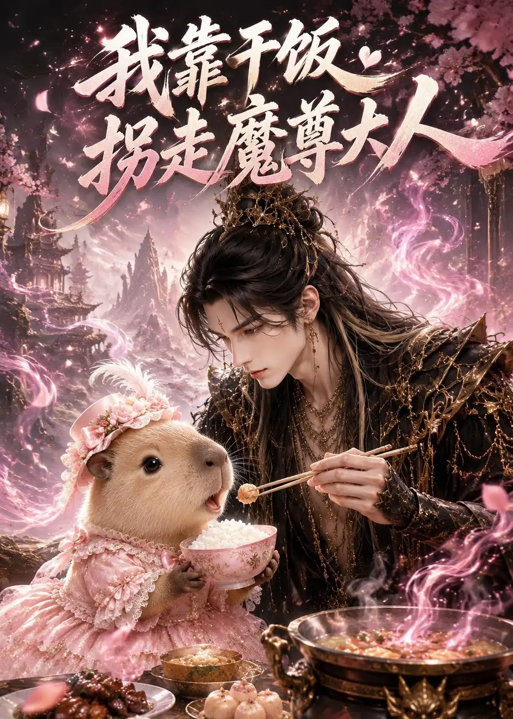 我靠干饭拐走魔尊大人（34集）AI短剧