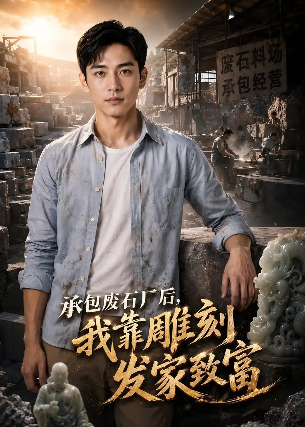 承包废石厂后，我靠雕刻发家致富（27集）AI短剧