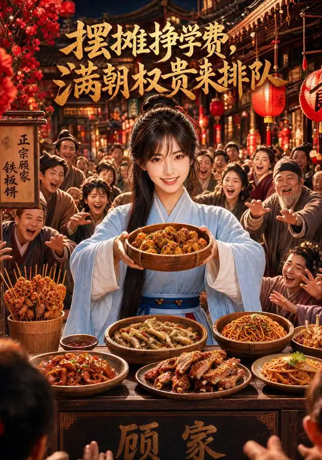 摆摊挣学费满朝权贵来排队（89集）AI短剧