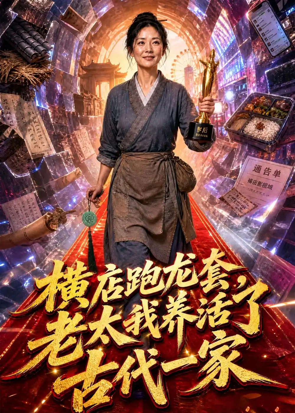 横店跑龙套老太我养活了古代一家（41集）AI短剧