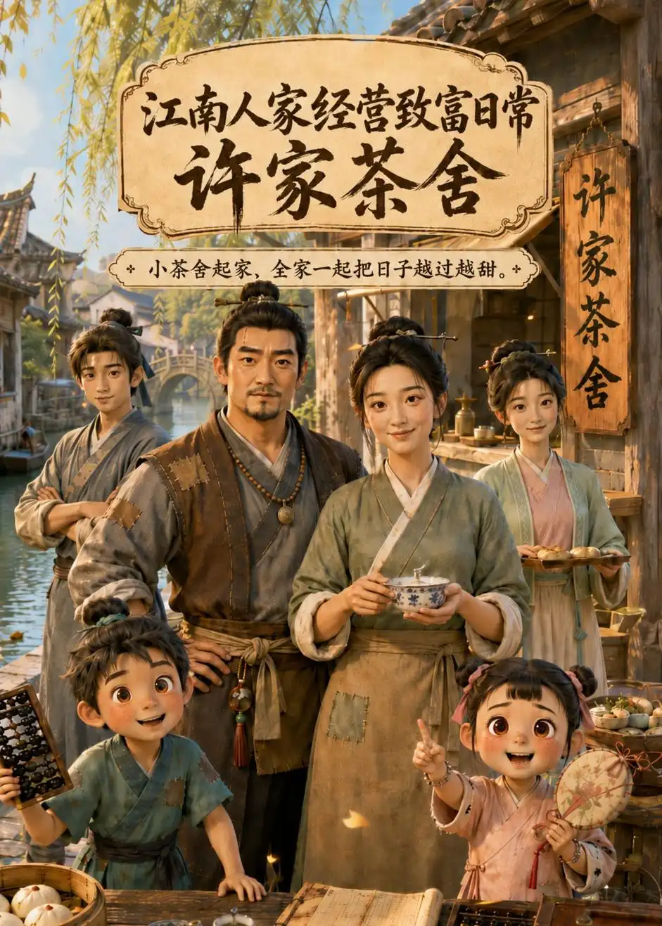 江南人家经营致富日常许家茶舍（74集）AI短剧