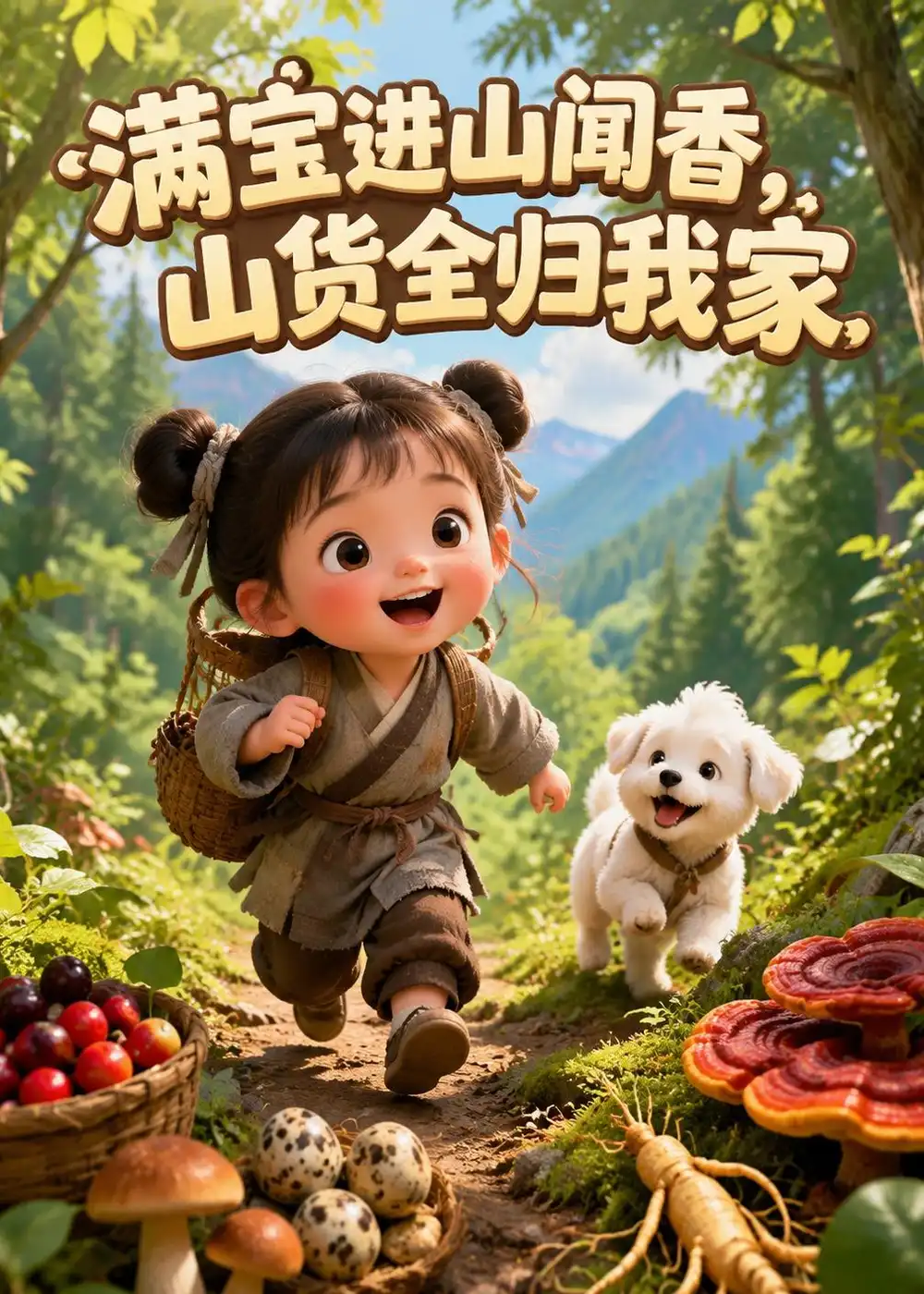 满宝进山闻香，山货全归我家（184集）