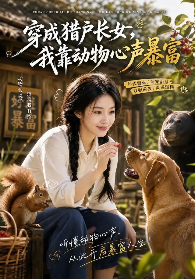 穿成猎户长女，我靠动物心声暴富（86集）AI短剧