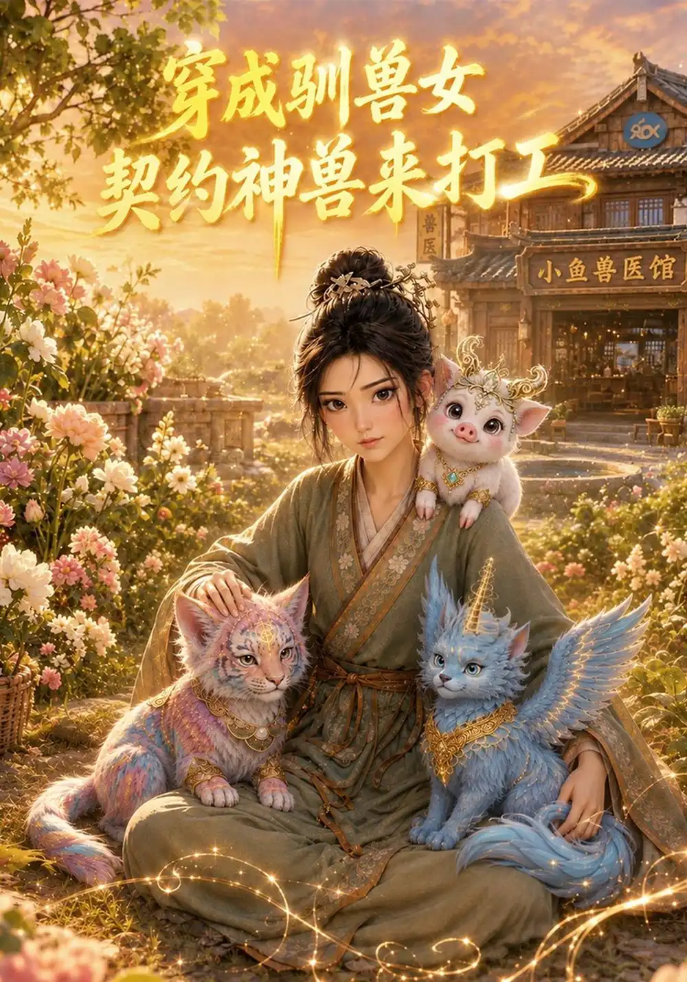 穿成驯兽女，契约神兽来打工（38集）AI短剧