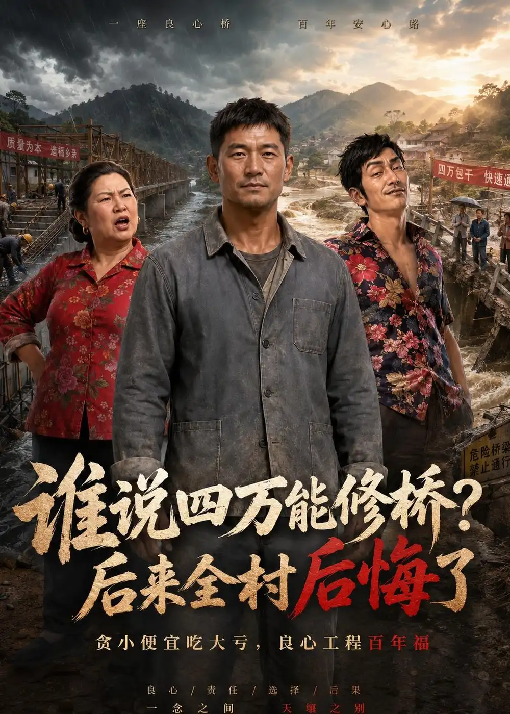 谁说四万能修桥后来全村后悔了（30集）AI短剧