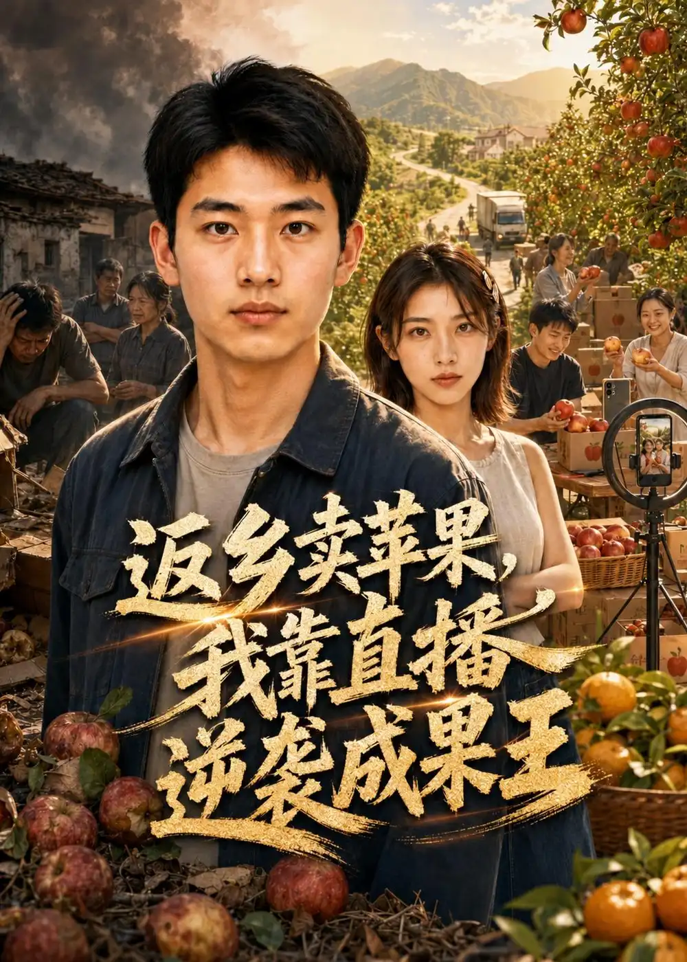 返乡卖苹果，我靠直播逆袭成果王（59集）AI短剧