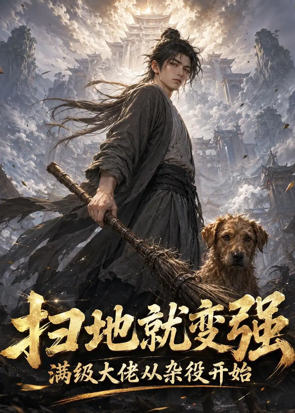 127-扫地就变强：满级大佬从杂役开始（58集）AI短剧