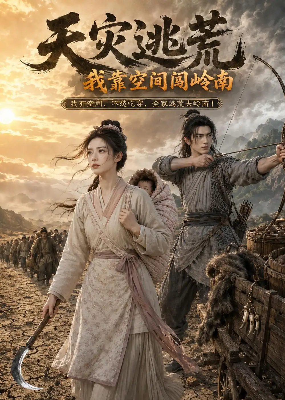 131-天灾逃荒：我靠空间闯岭南（55集）AI短剧