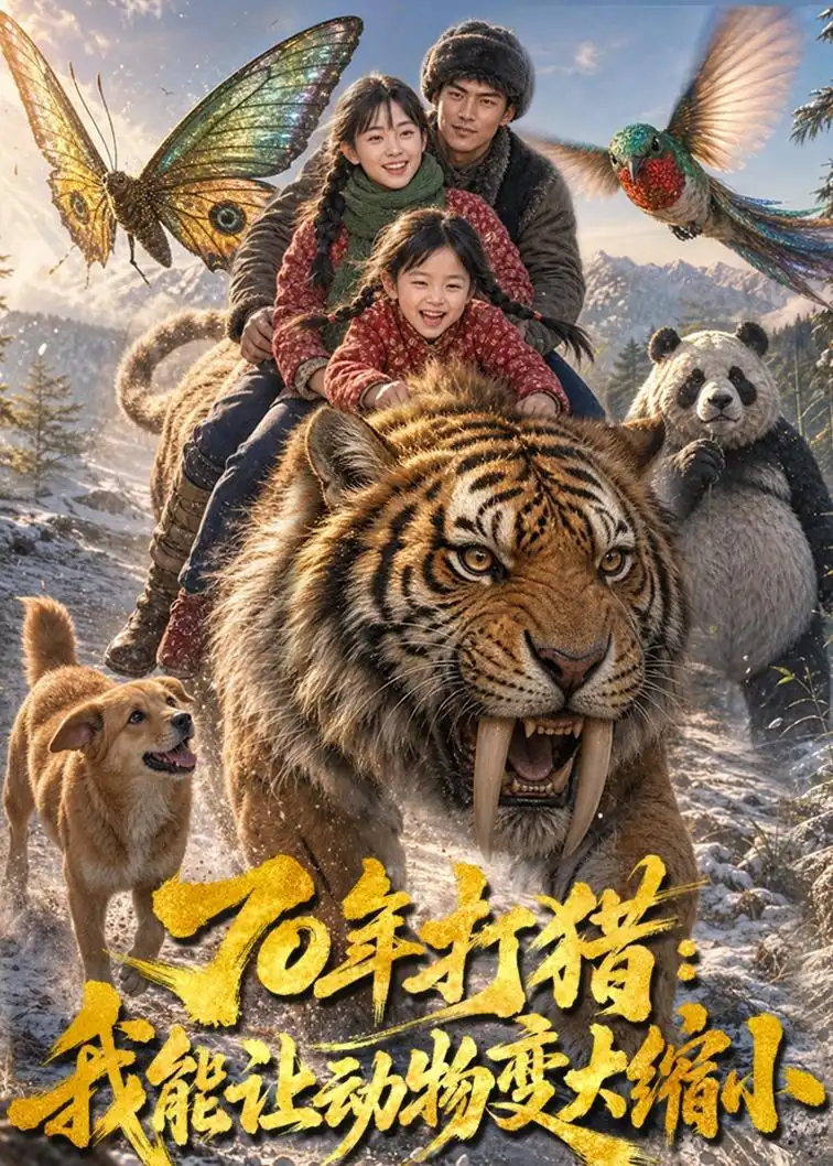 70年打猎我能让动物变大缩小（77集）AI短剧